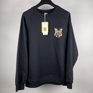 Urban Chic Black Sweatshirt with Designer Monogram Print
